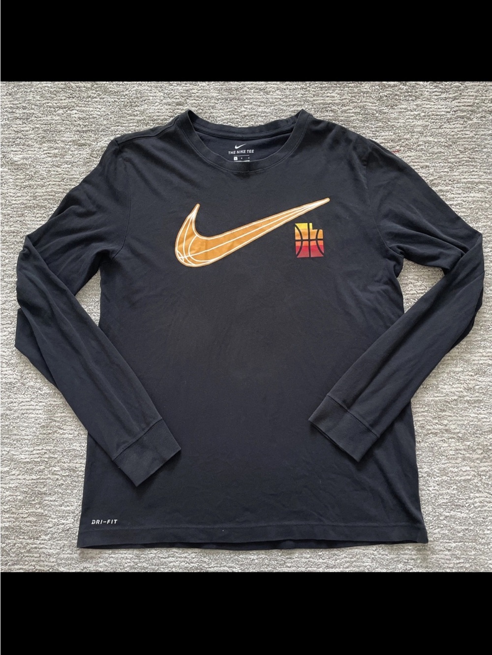 Nike Dri Fit Utah Jazz Mens Large Long Sleeve Black T Shirt City Edition Logo